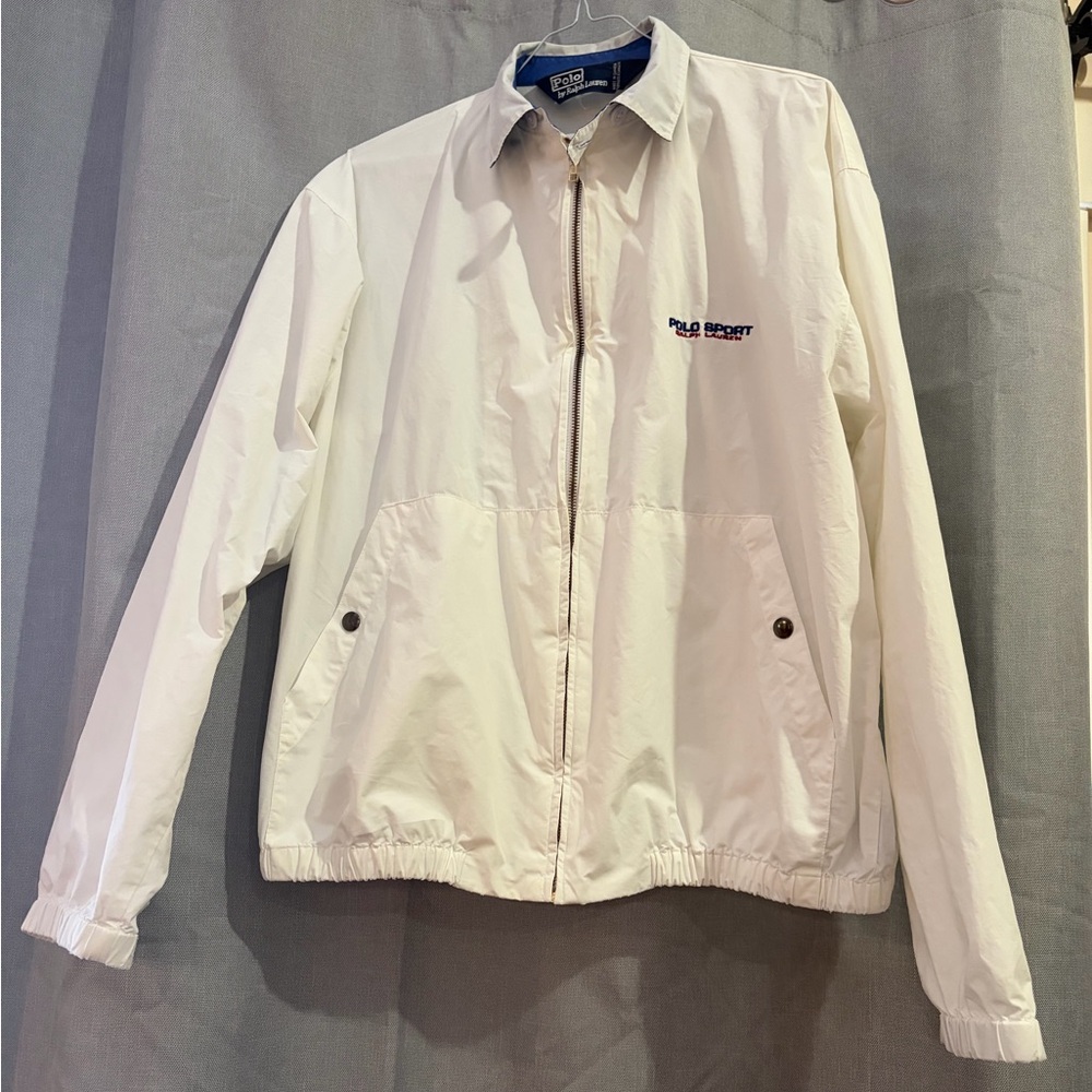 Rare Vintage Polo Ralph Lauren White Windbreaker - Made in Canada - Small